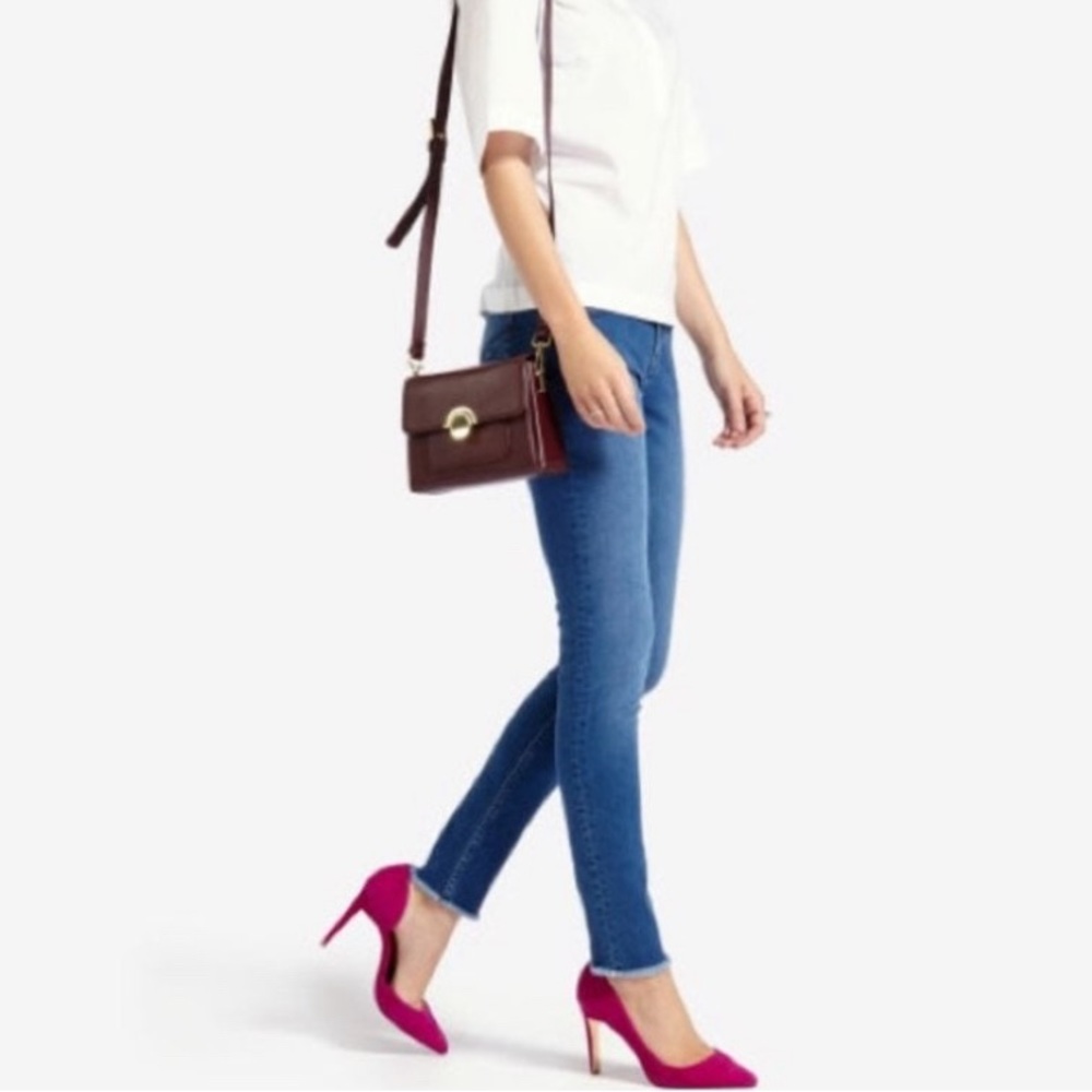 TED BAKER Shenzii Classic Blue Stretch Cutoff Ankle Skinny Jeans Sz 34